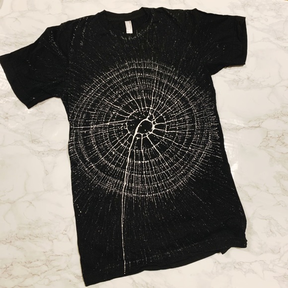 American Apparel Black Splatter Web Shirt Men Size XS - Picture 1 of 4